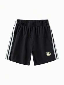 Balabala Boys' Sporty Shorts, Color-Block Summer Bottoms - Black - View 1