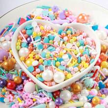 85g/3oz Cake Decorative Beads, Beach Mermaid Colored Beads, Birthday Cakes, Bread, Muffins, Ice Cream, Doughnuts, Summer Dessert Decorative Ornaments, Decorative Pearl Candy Mix, Wedding, Birthday Party Dessert Table, Festival Party Decoration - Multicolor - View 5