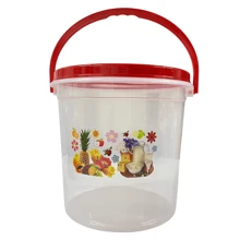 Set de 5 Botes De Plástico 10L Multicolor Transparente Con Tapa Y Asa: Almacenaje - Multicolor - Ver 4