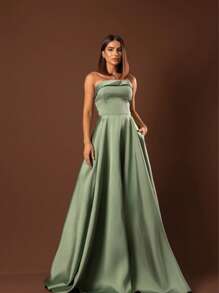 Elegant Strapless Graduation Party Dress Code 110 - Mint Green - View 1