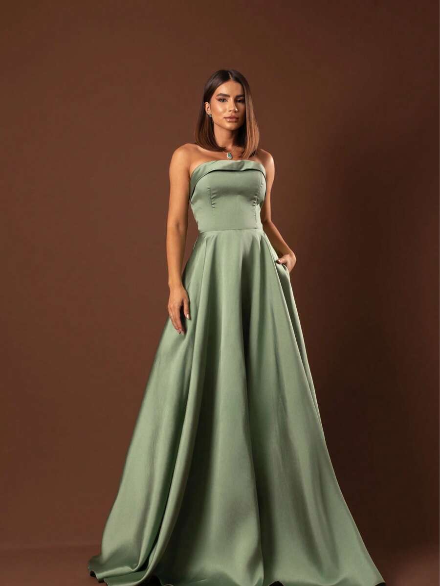 Elegant Strapless Graduation Party Dress Code 110 - Mint Green - View 1