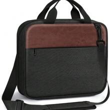 FINPAC Extra Large Bible Cover, Carrying Book Case Church Bag Bible Protective With Detachable Shoulder Strap & Zippered Pocket, Gift For Men Women, Black & Brown