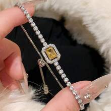 1pc Women's Fashion Elegant Luxury Crystal Bracelet