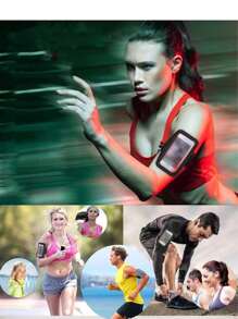 1 pieza Manga deportiva resistente al agua para el brazo, adecuada para correr, actividades al aire libre, fitness, ciclismo, para almacenar el teléfono y artículos pequeños