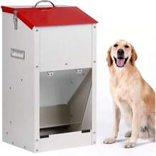 Galvanized Automatic Dog Feeder Large Breed Dog Food Dispenser For Large Dogs, 25lbs Outdoor Pets Feeder Gravity Food Feeder - 1 - View 3