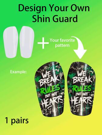 1 Pair Customized Shiny M Size Personalized Soccer Shin Guards, Providing All-Round Sports Protection