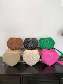 1PC Mini Love Shoulder Bag, Crossbody Unique Design, Cute Casual Style, Multiple Colors Available, Meet Basic Storage Needs, And Versatile, Can Be Matched With Any Good Quality, Strong, Suitable For Daily Travel, Shopping Travel To Show Personalized, A Gift Friends - Mini Heart Crossbody Bag - View 1