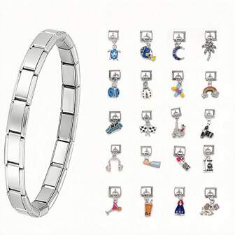 1pc Stainless Steel DIY Assemble Coil Colorful Balloon Dog, Ladybug Modular Component For Handmade Bracelets, Unisex Daily Accessory