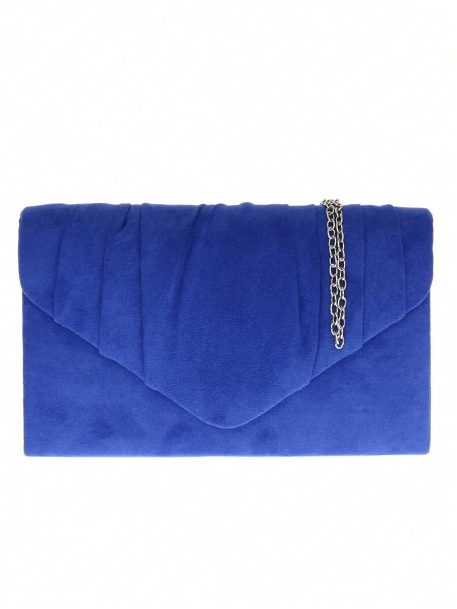 Girly Handbags Womens Faux Suede Pleated Clutch Bag