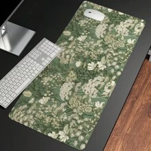 Large Extended Computer Floral Mouse Pad With Non-Slip Rubber Base, Long Gaming Mouse Mat With Stitched Edges, XL Flowers Plants Mousepad For Laptop