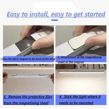 2-In-1 Smart Lighting System Motion Sensor Strip Light (10-50cm) + Button-Control Round Lamp (8cm) 3-Color & Extra 4/8-Piece Magnetic Pad Kit No Tools Installation & Whole-Home Coverage USB Rechargeable Cabinet Light For Stairs/Closet/Balcony Christmas Home Upgrade Gift For Students & Housewives