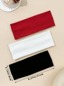 3 Pcs Women Knit Stretchy Headbands, Suitable For Daily Wear