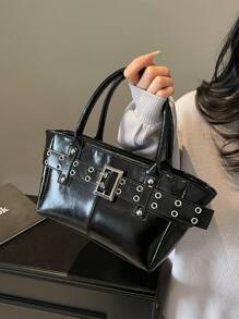Oversized Motorcycle Waist Bag Tote Handbag For Women, Large Capacity, Fashion, Commuter Shoulder Handbag