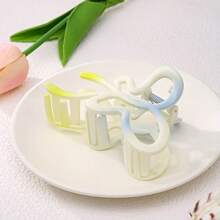 1pc Women's Elegant Ombre Bow Hair Clip, Oversized Hair Claw Hair Accessory