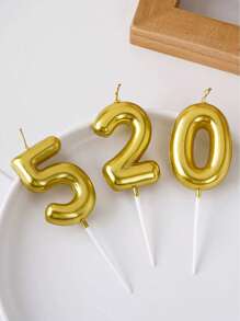 1 pieza Vela con número de cumpleaños dorada y plateada, Vela con número decorativa para pastel de cumpleaños, Artículo decorativo para pastel, repostería y fiesta, Regreso a clases, Día de San Valentín