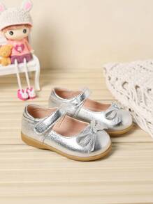 Fashionable & Lovely Girls/Toddlers Bowknot Spring/Summer Flats - Silver - View 1