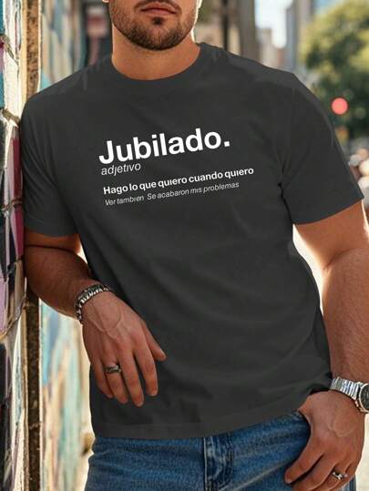 Men's Simple & Fashion Round Neck Short Sleeve T-Shirt, Suitable For Summer