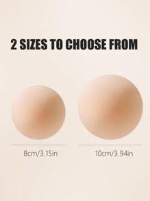 2pcs 8cm/10cm Thin Invisible Breast Petals, Party Dress Strap Nipple Cover, Waterproof Solid Silicone Bust Pads For Women - Multicolor - View 3