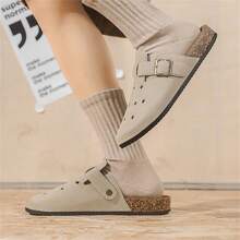 男士木纹一脚蹬穆勒鞋、软木夏季休闲露背凉鞋、男女通用大码办公室木屐