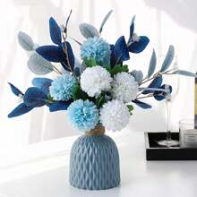 Artificial Flowers With Vase Faux Hydrangea Flower Arrangements For Home Garden Party Wedding Decoration
