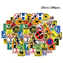 50/100張卡通警告貼紙 唯美貼紙，適用於剪貼簿、手帳、水壺、筆電，剪貼簿用品套裝，防水乙烯基子彈手帳貼紙，適合成人、學校用品、開學季 - 彩色 - 查看 16