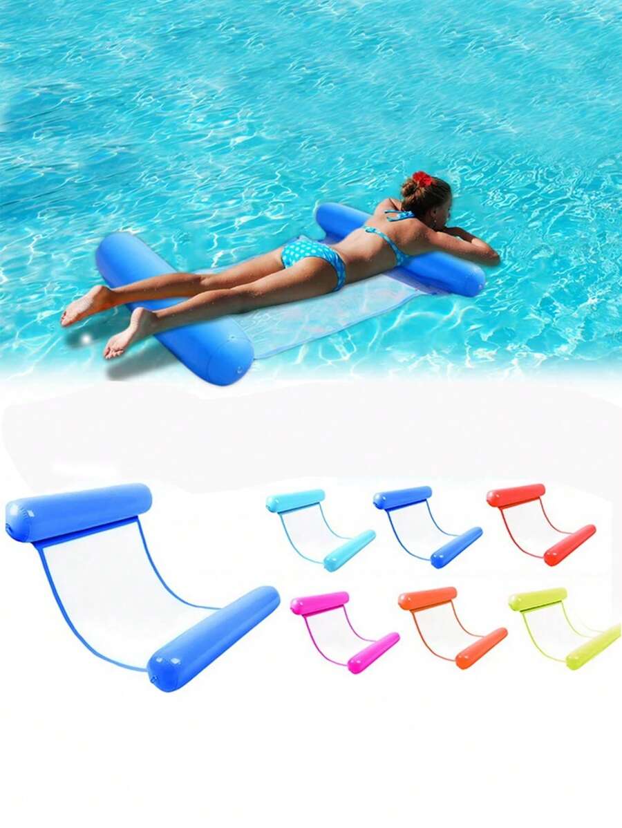 1pc Inflatable Hammock Sofa Floating Bed, Foldable Backrest Floating Mat, Summer Swimming Pool Party Floating Chair - Multicolor - View 1