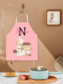 1pc Personalized Name Customized Baking Apron, Cupcake Baking Hobby Apron, Mother's Day Or Mother/Grandmother's Birthday Gift,Durable,Breathable,Lightweight,Washable,Funny,Cute,Love,Soft,Comfortable,Elegant,Simple,Custom,Personalized,Unique