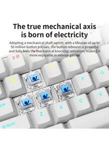 Clavier mécanique filaire K68 avec 10 types d'éclairage coloré, compatible pour le jeu et le bureau avec les systèmes Microsoft Windows et Apple iOS