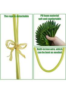 1/3/6Pcs Pu Foam Artificial Palm Leaves, Artificial Palm Tropical Leaves, Spring/Summer Decorations, Realistic And Durable Fake Green For DIY Wedding Bouquets Fake Leaves Center Layout Bridal Shower Party Home Decor, Office, Garden, Birthday, Shop Decor, Holiday Decor - No Containers, Tabletop Placement, Romantic Centerpiece, Tabletop Centerpiece Palm Leaves