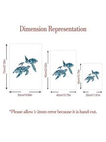 3 件动物绘画海报乌龟挂画鲸鱼印刷图片夏季海报套装海洋动物墙面艺术海岸装饰现代家居装饰儿童房墙壁装饰可选框架 - 藍色 - 查看 2