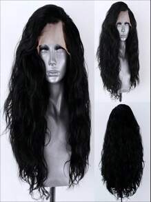 Women Gold Lace Front Wig, Synthetic Lace Front Wig With White Hair, Pre-Plucked Hairline Synthetic Wig For Party