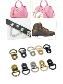 10 Sets Copper D‑Ring Eyelet Buckles With Rivets For Hiking Boots Repair Leather Boot Shoes, Shoe Buckle With Ring For Hats Hiking Boots Climbing Boots, Snap Rivet With D Ring Buckle, Shoe Boot Lace Hooks Buckle Rivets Loop Ring With Rivets, Shoe Boot Buckle