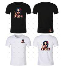 1 件/2 件/3 件 Edgy Woman With Roses 艺术补丁图案熨烫转印贴纸，适用于 T 恤、运动衫、牛仔裤、包包、服装配饰、口罩、牛仔裤和背包、帽子、枕头 - 可洗且持久