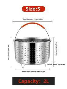 1pc, 2Qt/3Qt/5Qt/6Qt, 2Qt+5Qt Set, 3Qt+6Qt Set, 304 Stainless Steel Steamer Basket, For Pressure Cooker - Kitchen Gadgets & Accessories, Steam Healthy & Delicious Dishes, Low-Sugar Steam Rice Basket, Rice Cooker Separator, Steam Tray, Multi-Functional Steamer, Home Rice Steamer