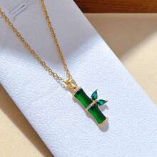 1 件优雅玉竹水晶铜吊坠，母亲节礼物