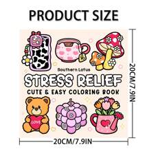 (Original, Papel grueso mejorado, 120g Páginas interiores gruesas, Versión 2025, 7.9*7.9 pulgadas, 24 Páginas, Impresión de un solo lado) 1 pieza Libro para colorear para adultos con tema de relajación, con hermosos patrones y líneas claras, adecuado como regalo para el Día de San Valentín, cumpleaños, Pascua y otras fiestas, una excelente manera de relajarse