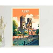 1pc Nordic Retro Porto & Paris City Travel Posters - Canvas Art Prints For Living Room Wall Decor & Tourism Gifts No Frame