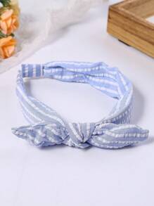 1pc Blue Countryside Style Teen's Headband, Suitable For Daily Wear And Vacation, Spring/Summer - Blue and White - View 7