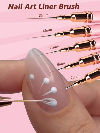 Nail Brush,Nail Art Liner Brush,Gel Polish Painting Art Design Pen Set Striping Brushes For Thin Long Lines, Tiny Details, Fine Drawing, Delicate Coloring Sizes 7/9/11/15/25mm,Nail Brush Set,Nail Art Brush,Nail Drawing Pen,Nail Art Painting Brush,Nail Brush Flower Drawing Pen,UV Gel Polish Painting Art Design Pen For Long Lines, Thin Details, Fine Drawing Sizes,Random Size/1PC| 5PCS/Set,Nail Tech Supplies,French Nail Brush,Nail Art,Nail Supplies,Nail Accessories,Nail Tools,Nail Art Tools,Nails,Nail Tools For Press On Nails,Brush,Nail Brushes,Nail Art Brushes,Nail Stuff,Gift For Women Girl,For Gel Nail Polish,Nail Polish,Nail Gel,Gel Polish