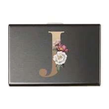 Metal Card Box Holds 6 Card Cases Men RFID Blocking Metal Slim Wallet Credit Card Holder Slim Wallets Money Bag Card Cover Initial Name A To Z Letter Printing Anti-Scan Credit Card Holder Thin ID Case - Black - View 9