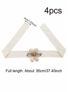 1pc/2pcs/4pcs-2pcs (Beige + Brown) Nordic Minimalist 3D Floral Children Window Curtain Tie Backs, Car Curtain Tiebacks, Mosquito Net Binding Ropes