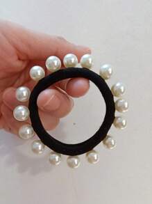 3Pcs/5Pcs/6Pcs Faux Pearl Decor Hair Tie, Hair Bobbles, Hair Band, Hair Accessories Scrunchies, Multifunctional Hair Styling Tools, Elegant Elastic Rubber Band, Elastic Hair Bands For Women, Suitable For Bun & Ponytail, Won't Damage Hair, Reusable, For Daily Wear, Casual, Party, Work, School, Dating, Travel, Gifts For Mom, Friends, Couples, Classmates