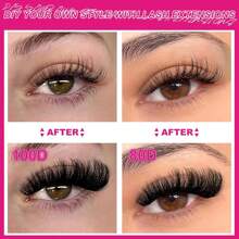 MEM 240pcs 80D+100D DIY Eyelash Extension Faux Mink Lashes - Premium D-Curl Voluminous Natural Look Individual False Eyelashes, Reusable, Lightweight And Easy To Apply - D - 查看 5