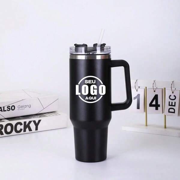 Copo Térmico 1200ml Aço Inox 304 c/ Alça, Tampa e Canudo – Personalizado com Nome
