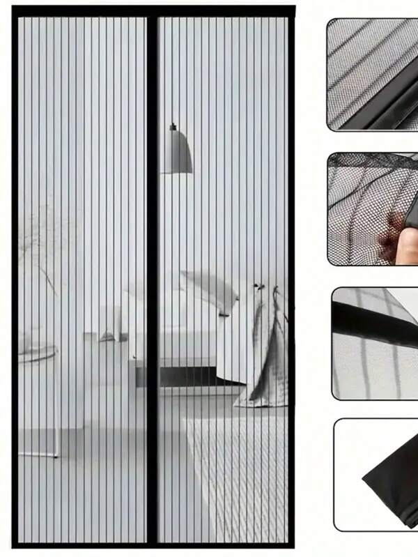 Magnetischer seitlicher Türvorhang, selbstdichtender seitlicher Lamellenvorhang, magnetisches Moskitonetz, kein Bohren erforderlich, geeignet für Terrassentür, Terrassentür, Wohnzimmer, Schlafzimmer, Arbeitszimmer, einfache Installation