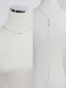 1 件简约优雅风格仿水晶背景身体链，优雅的新娘身体首饰，适合女性在任何场合佩戴