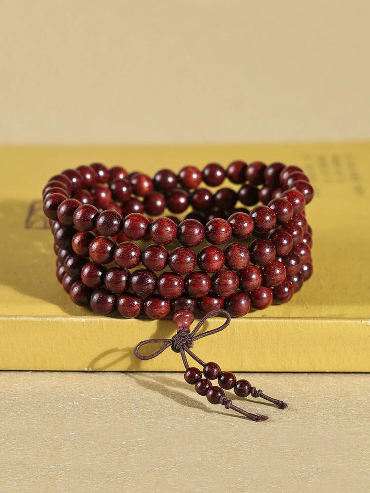 108pcs Agarwood Bead Bracelet, Buddhist Prayer Beads Bracelet, Jewelry Gift For Men & Women, DIY Beaded Bracelet - Coffee - View 11