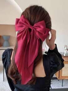 3 Pcs Women's Bow Hair Clips, Black Bow Bow Burgundy Bow Bow Hair Clips, Women's Ribbon Bow Hair Clips Ribbon Bow Binder Clips Bow Party Hair Accessories Daily Wear