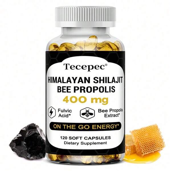 Himalayan Shilajit & Propolis Extract, Sports Supplement - Supports Energy Levels - 120 Softgels