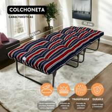 Catre Camastro Plegable / Colchón de Borra (Mod KM6-B) - Multicolor - Ver 6